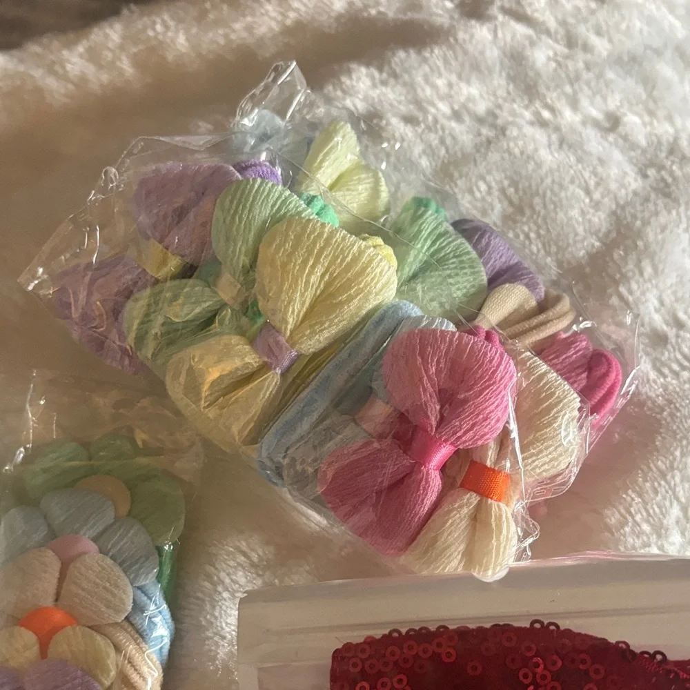 Colorful Kids Hair Scrunchies Set